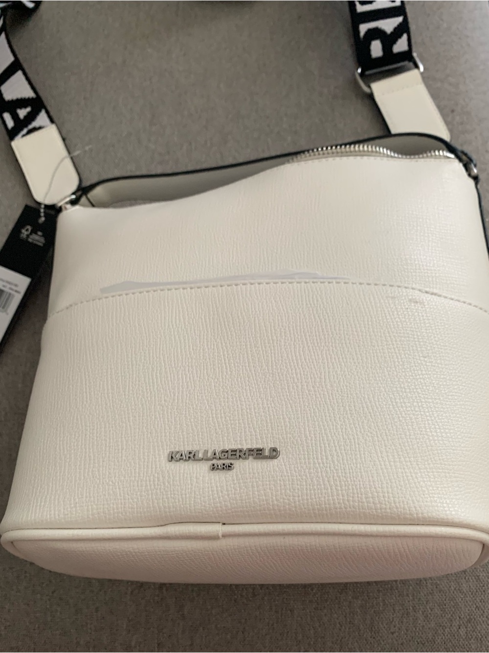 Karl Lagerfeld Cream Crossbody with Branded Strap - Picture 2 of 7